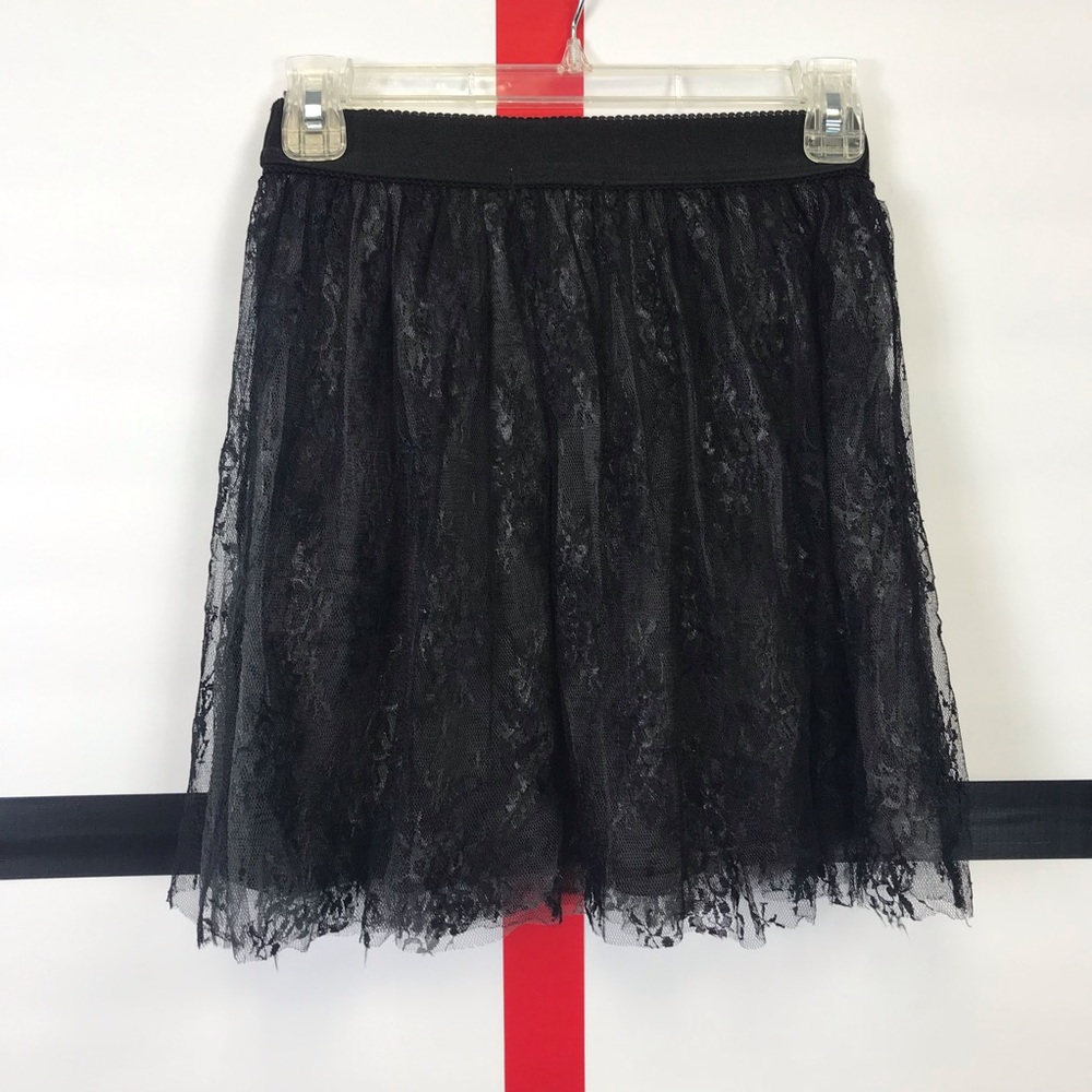GARAGE Lace Overlay Circle Skirt Mini